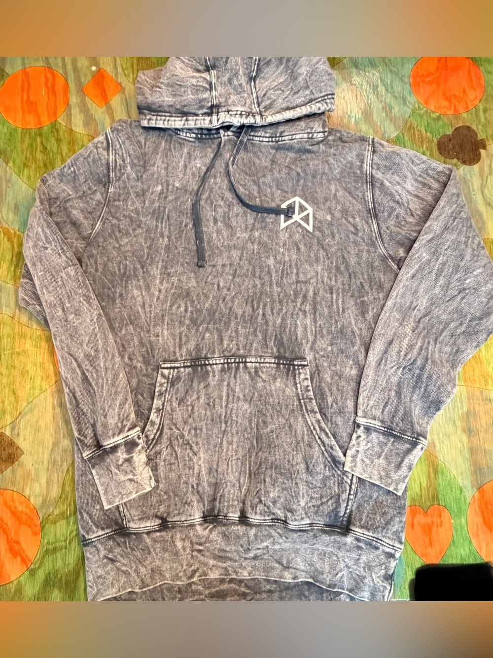 BM Fit Bradley Martin Unisex Gray Acid Washed Hoodie Sweatshirt Heavyweight Pull